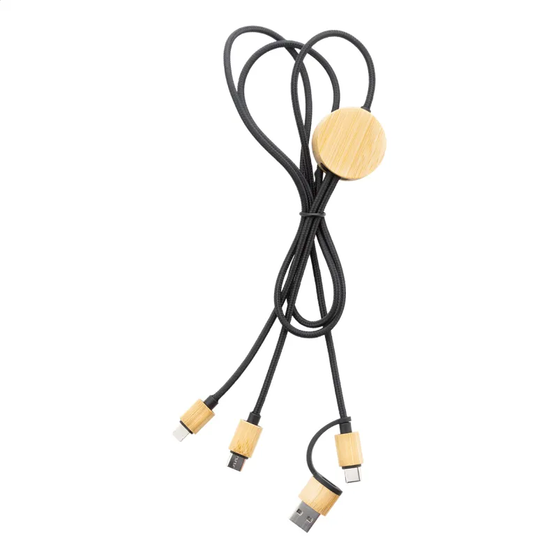 USB töltőkábel, natúr / fekete