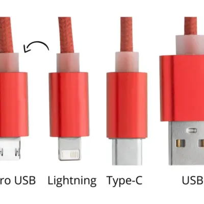 USB töltőkábel, piros