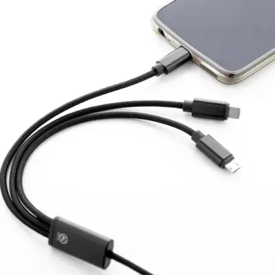 USB töltőkábel – Ralong, fekete