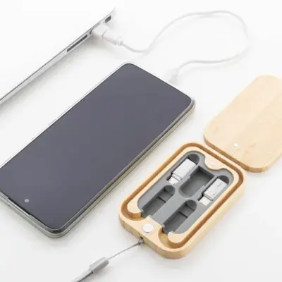 USB töltőkábel szett, natúr
