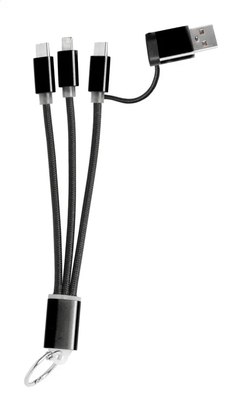 USB töltős kulcstartó, fekete