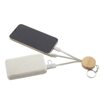 USB töltős kulcstartó, natúr