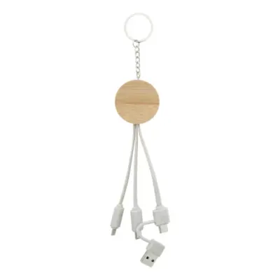 USB töltős kulcstartó, natúr