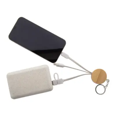 USB töltős kulcstartó, natúr