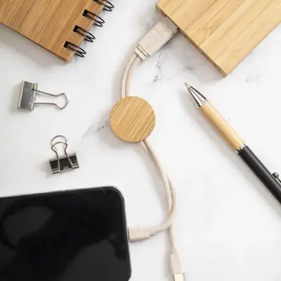 USB töltős kulcstartó, natúr