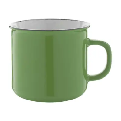 Vintage bögre, zöld / fehér