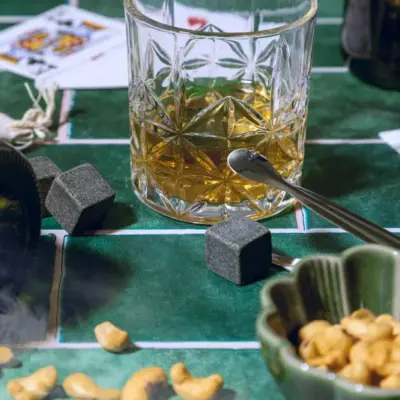 Whiskyspohár szett, átlátszó / ezüst