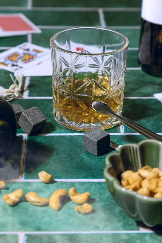 Whiskyspohár szett, átlátszó / ezüst